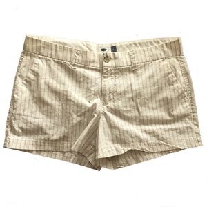 Old Navy White and Gray Striped Shorts